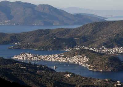 Poros view from Galatas Anderes mountains