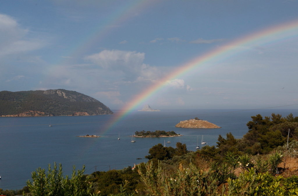 Live-Bio Rainbow over the Aegean Sea