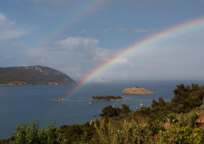 Live-Bio Rainbow over the Aegean Sea