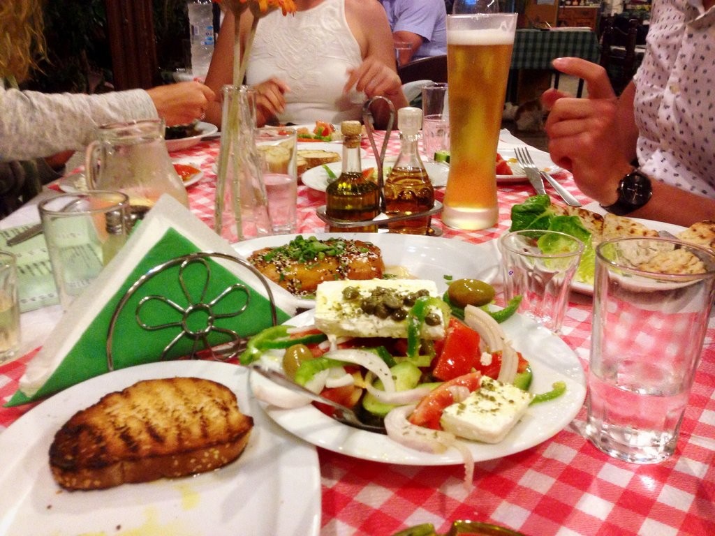Delicious and healthy typical Greek food