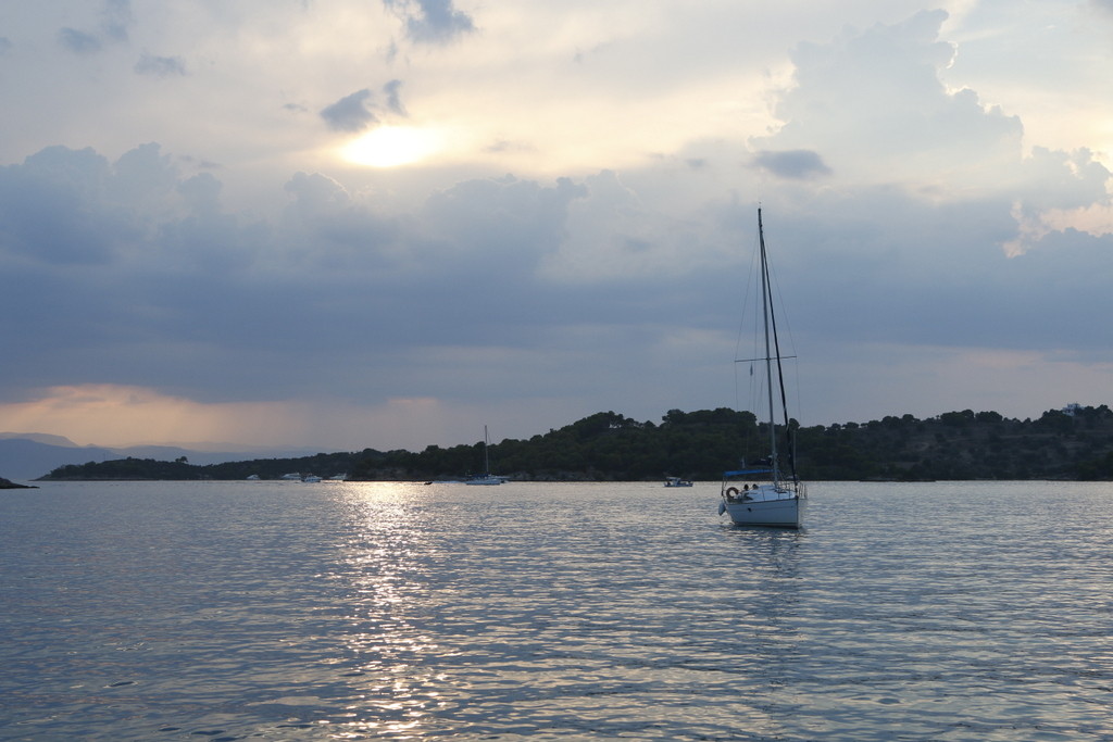 The serene secluded bay near Porto Cheli where we spent 2 nights