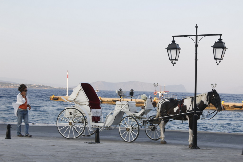 Horse carriages is a means of transport on Spetses