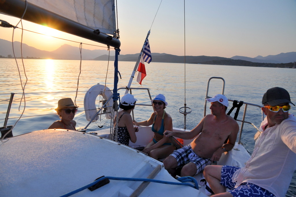 Sailing around Poros island