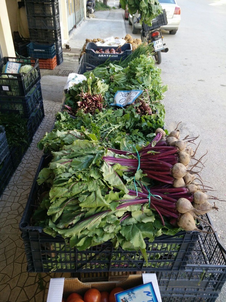 Fresh veggies in the local shops and markets - authentic greek experience!