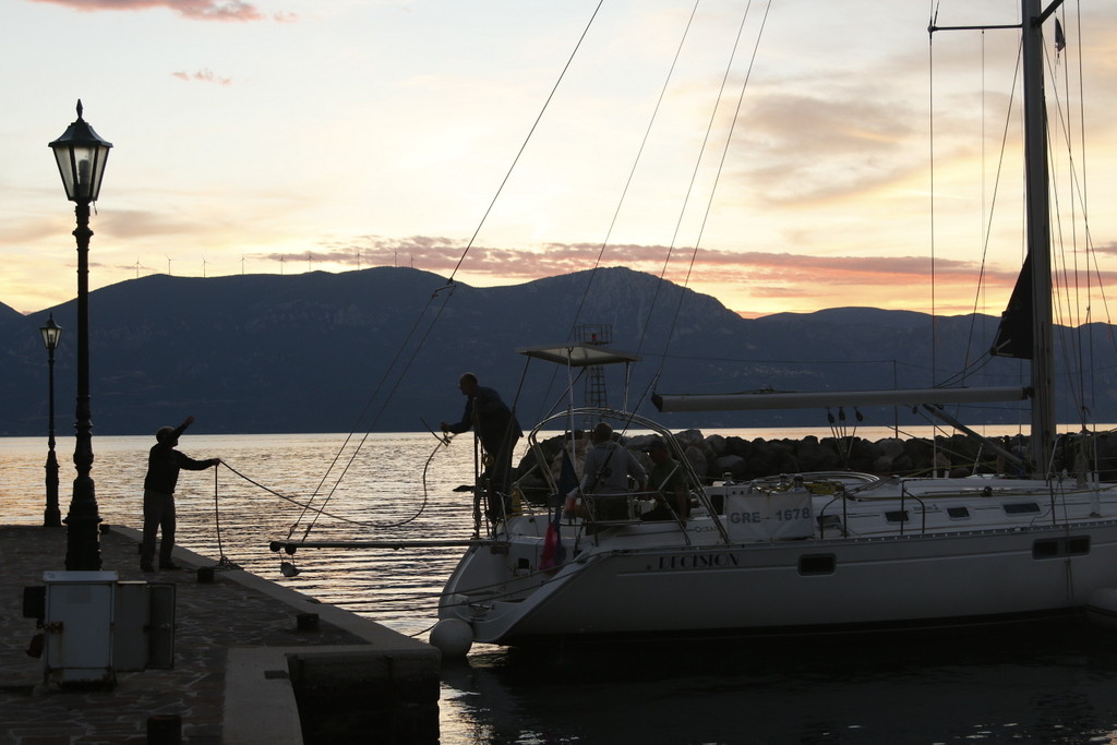 Watching the sun set in the fishing village of Vathi, Methana