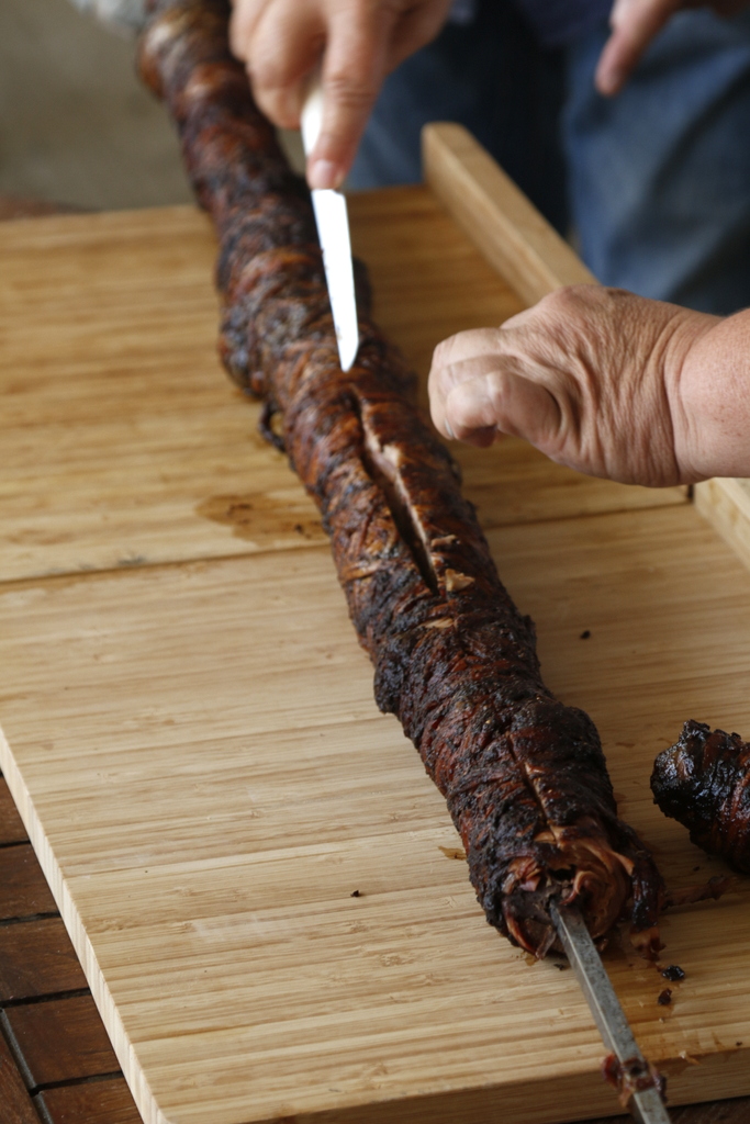 Remember how nothing gets wasted food wise? Well, this interestingly looking dish is called "koukouretsi" aka lamb intestines. Greek Easter delicacy! 