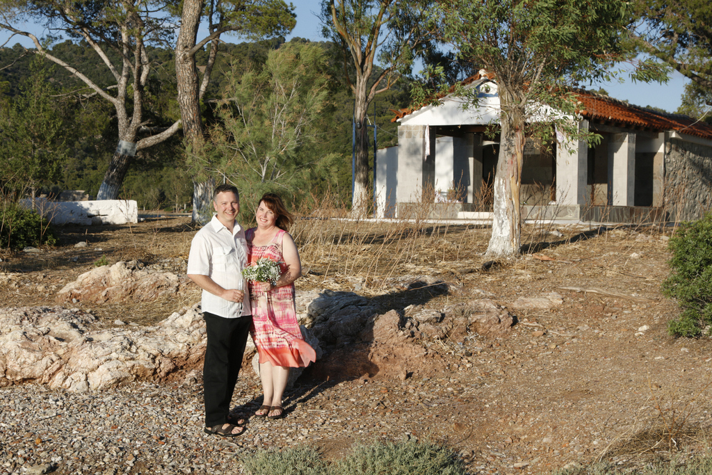 We renewed our vows in this tiny church behind us