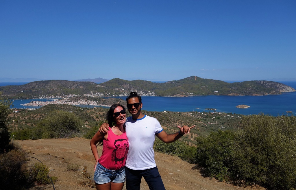 Hike up the olive grove above Live-Bio and see the panoramic view on Poros island