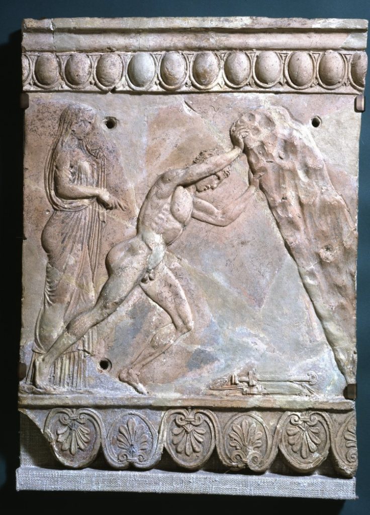 Troizina - Theseus lifting the rock