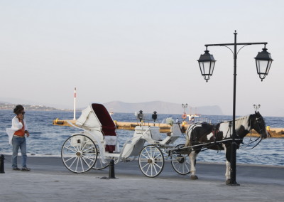 Horse carriages is a means of transport on Spetses
