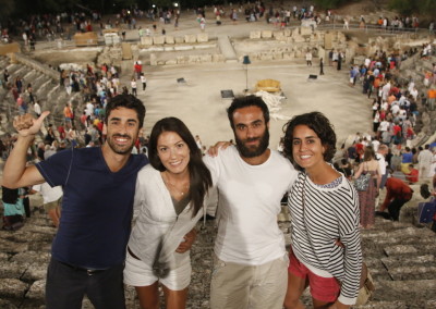 Watching a theatre play at the Ancient Epidaurus Theatre