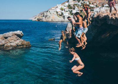Jump into the crystal clear waters of Hydra