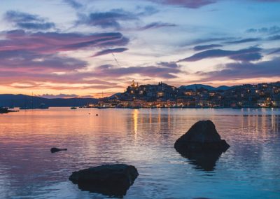 Poros view from Galatas by night