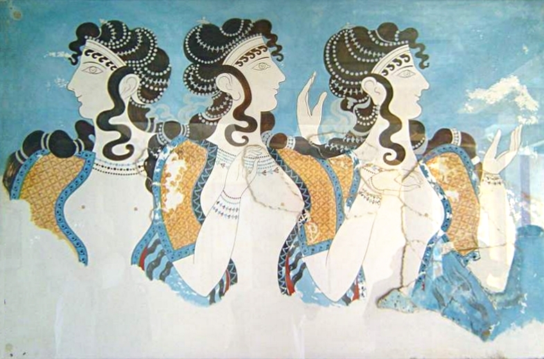 Fresco of women from Knossos Palace, Crete